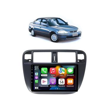 Imagem de Kit Multimidia Civic G6 96 / 00 Carplay AndroidAuto 9 Pol - Roadstar 908BR