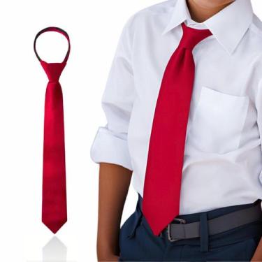 Imagem de Gravata Slim Social Com Nó Pronto E zíper Juvenil 6 a 16 Anos - ITUDEZ