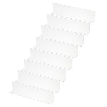 Imagem de PATIKIL Pacote com 8 divisórias de prateleira para organização de armários, 29 x 3 x 6 cm, separador de armário de acrílico, prateleiras de armário de cozinha, bloqueador sob a cama para quarto,