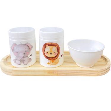 Imagem de Kit Higiene Babê Safari 4 pçs - Com Bandeja e Tampa c/ trava