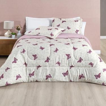 Imagem de Edredom Queen Dupla Face Avere 200 Fios Estampado 3 Peças - Bia Enxova