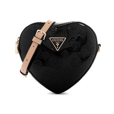 Imagem de GUESS Arnela Mini bolsa de coração, logotipo preto, Logotipo preto, One Size