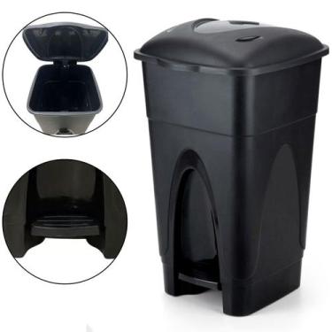 Imagem de Lixeira Cesto de Papel 30 Litros Multiuso Com Tampa e Pedal - Injeplas