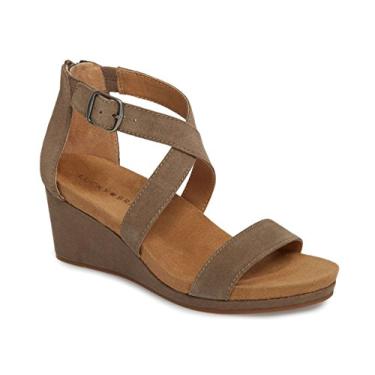 Imagem de Lucky Brand Sandália anabela feminina Kenadee, Malhado, 8.5