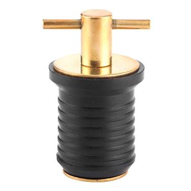 Imagem de Plugue de drenagem com alça t, torção de bronze de borracha na tomada de drenagem, acessórios marinhos para casco livewell barco porão transom seawall baitwell