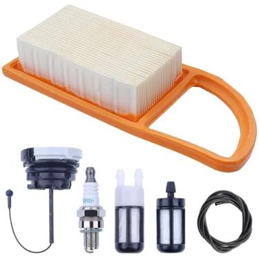 Imagem de Hyceker Kit de ajuste de filtro de ar BR600 para Stihl BR500 BR550 BR600 BR700 BR 500 550 600 700 Magnum kit de serviço de soprador de folhas com filtro de tampa de combustível de gás de vela de