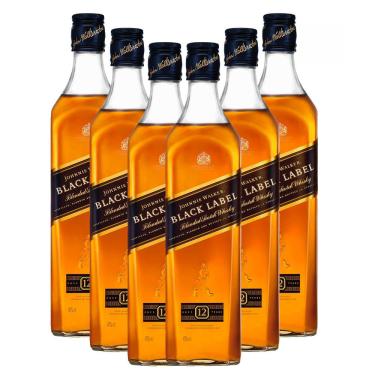 Imagem de Kit com 6 Johnnie Walker Black Label Blended Scotch Whisky 750ml