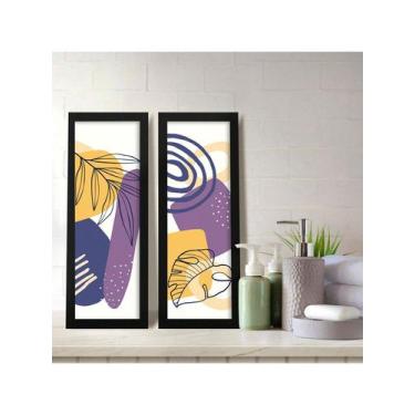 Imagem de Kit 2 Quadros Decorativos Banheiro Lavabo Minimalista Boho - NoBrand, 