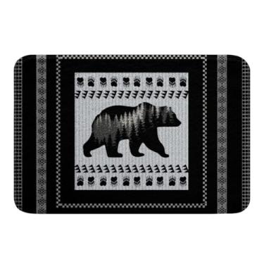 Imagem de Tapete de banho de urso, animais selvagens, antiderrapante, absorvente para caça, vida selvagem, urso preto, superaconchegante, microfibra, banheiro, acessórios, decoração de casa, quarto, sala de