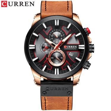 Imagem de Relógio Curren Technos 8346 para homens com mostrador azul, caixa de 49 mm