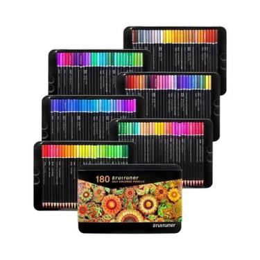 Imagem de Conjunto Profissional de Lápis de Cor de Madeira (48/72/120/150/160/18