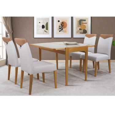 Imagem de Conjunto Sala De Jantar Mesa Aparador Extensível 53x106 Tampo