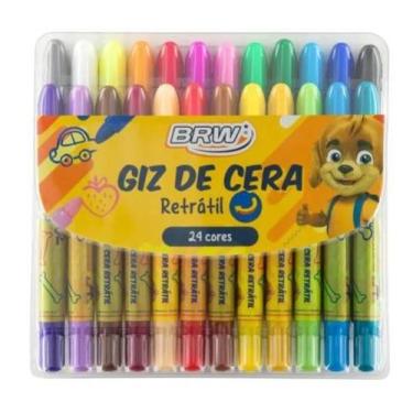 Imagem de Giz De Cera 24 Cores Retratil  Brw
