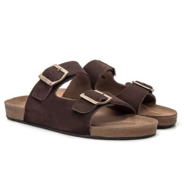 Imagem de Sandália birken chinelo de couro masculino estiloso na cor marron (marron, BR, Adulto, Numérico, 40)