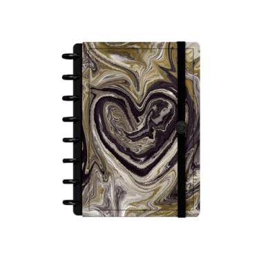 Imagem de Caderno de Disco ISCOOL Capa Dura Abstraia-se Marmorizado Coração P