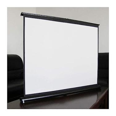 Imagem de CUTPOIY Tela de projeção de mesa portátil, tela de projeção de 20/30/40/50 polegadas, proporção 4: 3/16: 9 tela de filmes dobrável antirvincos para conferências de reuniões escolares, 4: 3-127 cm