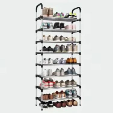 Imagem de Sapateira Vertical Luxo Rack Aço Inox 9 Prateleiras 27 Pares (8 prateleiras 43cm)