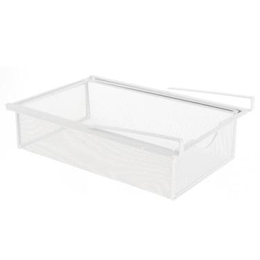 Imagem de IEUDNS Sob o gabinete pendurado gaveta em prateleira fácil de limpar o organizador do armário de suporte multifuncional para a cozinha da lavanderia, Branco