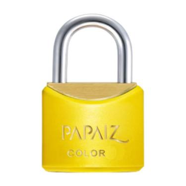 Imagem de Cadeado Latão Termo Plástico 25 Cromado Amarelo - 0102250 - PAPAIZ