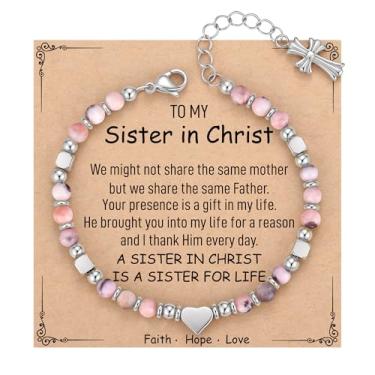 Imagem de TONY & SANDY Cesta de Páscoa para adolescentes, crianças e adultos, presentes cristãos para mulheres, joias de pulseira de cruz religiosa, confirmação de fé, batismo, presentes de aniversário para