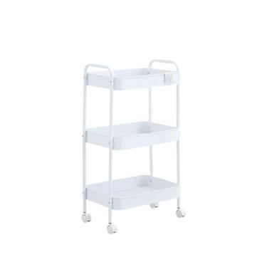 Imagem de Carrinho Organizador Multiuso Gala Evolux, com Rodinhas em Ferro na Cor Branca.
