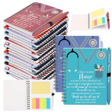 Imagem de Jetec 20 conjuntos de presente de agradecimento de enfermeira 2024, presentes de agradecimento para assistentes de enfermagem médicos, caderno espiral inspirador com bloco de notas adesivas, caneta