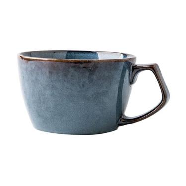 Imagem de ＫＬＫＣＭＳ Caneca de café da manhã Caneca de cerâmica com alça larga Máquina de lavar louças Copos extra grande para cozinha Camping Inauguração de casa Loja de