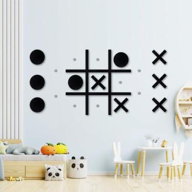 Imagem de Jogo de montagem na parede Magnetic Tic Tac Toe DUOLIYBC para crianças