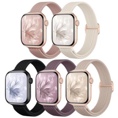 Imagem de Pulseiras de relógio Osochic Slim Braided Elastchy Nylon, pacote com 5