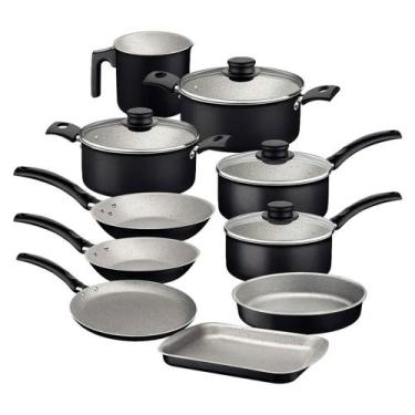 Imagem de Jogo de Panelas Tramontina Antiaderente 10 Peças Linz - TRAMONTINA CUT