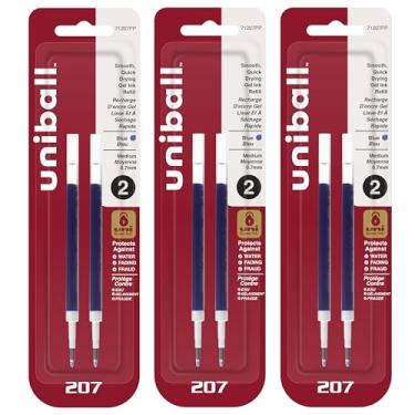 Imagem de Uni-Ball Recargas de caneta Signo 207, 0,7 mm, ponta média, tinta azul, pacote com 6