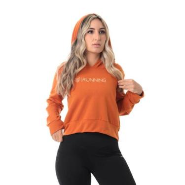 Imagem de Casaco Cropped Feminino Moletom com capuz Running - Sallada Mista, Ter