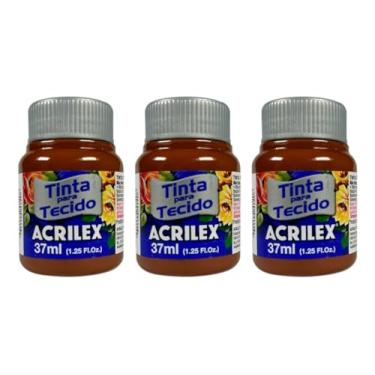Imagem de Tinta Para Tecido Fosca Acrilex 37ml 3 Unidades Artesanato Fixação Frio Alta Cobertura – Fixação a Frio e Alta Cobertura Com Acabamento Fosco, Este Kit É A Escolha Perfeita Para Quem Busca Qualidade (Marrom 531)