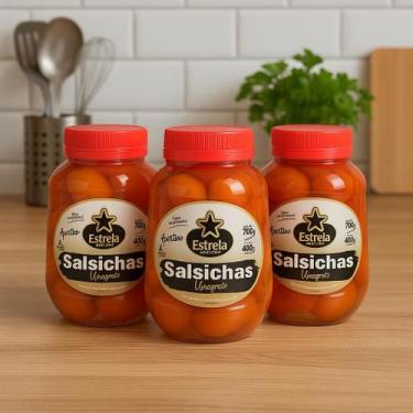 Imagem de Kit 3 Potes Salsicha Vinagrete em conserva Estrela 700g cada