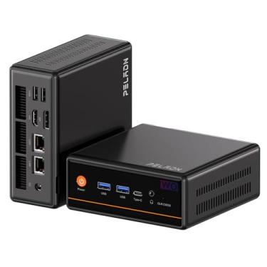 Imagem de PELADN Mini PC Gaming, Ryzen 5 5600H (atualizado 5700U, 6C/12T, até 4,2 Ghz), SSD NVMe DDR4/512GB de 16GB, LAN dupla, Tipo-C/DP/HD, Mini computador desktop, WiFi6 4K/60Hz tela tripla USB3.2/BT5.2