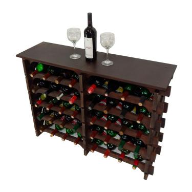 Imagem de Adega Vinho Madeira 40 Garrafas Tipo Mesa Imbuia C08