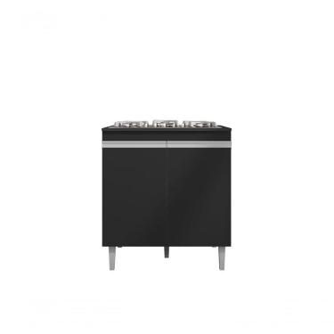 Imagem de Gabinete Balcão Cooktop Andreia 4 Ou 5 Bocas Preto
