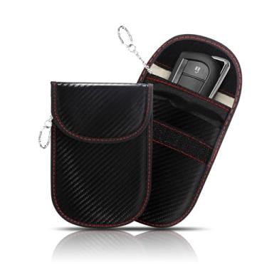 Imagem de Hbxdeco Bolsa Faraday com 2 peças para chaves de carro, protetor de bloqueio de sinal RFID, bolsa antifurto Faraday, capa anti-hacking, proteção de segurança de carro Faraday Cage (grande)