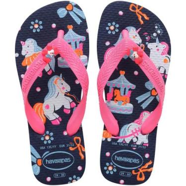 Imagem de Chinelo Infantil Havaianas Fantasy Kids - Marinho e Rosa, 27/28