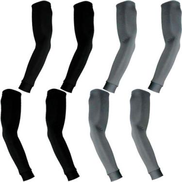 Imagem de Kit 4 pares de manguitos com proteção UV50+ - EX311, 2 pretos, 2 chumb