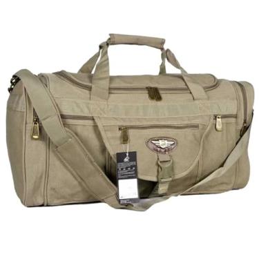 Imagem de Bolsa de Viagem Sacola Transversal LONA 60L bolsa de mão, mala de viagem(7012-23 Bege)