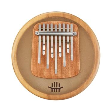 Imagem de Piano de polegar de tambor de pele de cabra - design acústico aprimorado, piano de dedo kalimba de 9 notas para músicos iniciantes, combinação de piano de bateria e polegar (pele tratada com óleo C