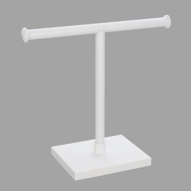 Imagem de GERZWY Suporte de toalha de mão suporte de árvore para banheiro vaidades bancada anel de toalha de aço inoxidável SUS 304, branco