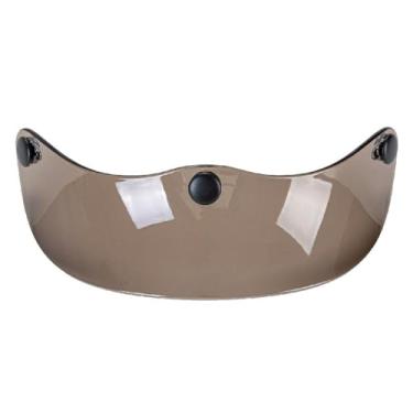 Imagem de Generic Capa de viseira de capacete universal com 3 encaixes, fácil de instalar, proteção solar de substituição, protetor solar para capacetes 3/4, Marrom Transparente