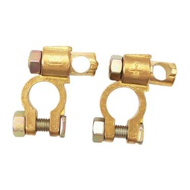 Imagem de Generic 2x Conector de terminal de bateria genérico Terminal de bateria Top Posts Terminais de cabo de bateria universal para automóvel Caminhão, Cabeças de Buraco