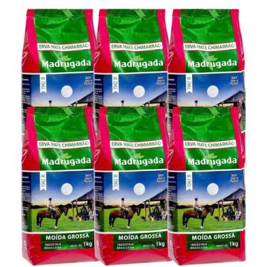 Imagem de Kit 6 Erva Mate Moída Grossa Madrugada 1Kg Gaúcho Chimarrão