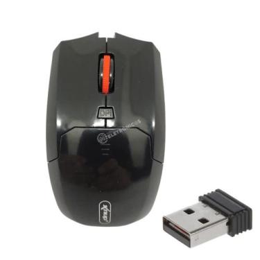 Imagem de Mouse Wireless 1600 DPI com Receptor USB e 4 Botões Preto GZM386 - KNU