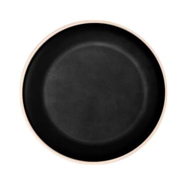 Imagem de Prato De Melamina Resistente Não Quebra Sobremesa Festa Natal Decorativo 22cm Raso (6, Preto)