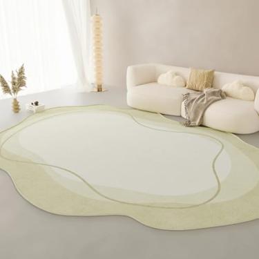 Imagem de Tapetes para quarto, formas irregulares, decoração para sala de estar, carpete grosso, pelúcia, tapete para sala de estar, casa, macio e fofo (100x160cm/O)