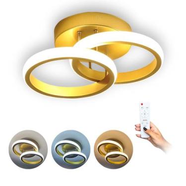 Imagem de Luminária Lampada De Teto e arandela dourado Led Plafon Cor 3 Em 1 Mod